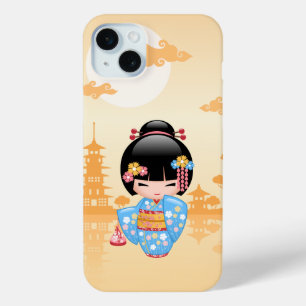 Maiko Kokeshi Doll - Cute Japanese Geisha Girl iPhone 15 Mini Case