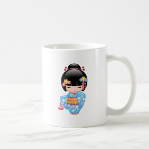 Maiko Kokeshi Doll - Cute Japanese Geisha Girl Cof Coffee Mug