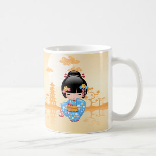 Maiko Kokeshi Doll - Cute Japanese Geisha Girl Coffee Mug