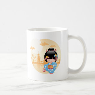 Maiko Kokeshi Doll - Cute Japanese Geisha Girl Coffee Mug