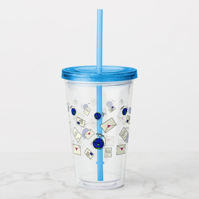 Mail Around The World Acrylic Tumbler (Front)