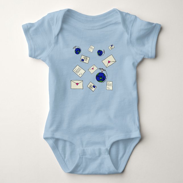 Mail Around The World Baby Bodysuit (Front)