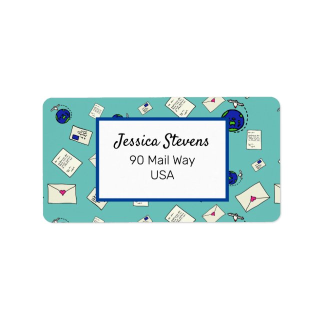 Mail Around The World Label (Front)