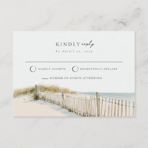 Mail Back Cape Cod Dune Coast Wedding RSVP Card