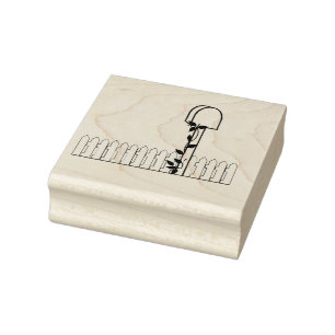 Mail Box and Picket Fence Wood Art Stamp