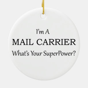 MAIL CARRIER CERAMIC ORNAMENT