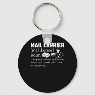 Mail Carrier Delivers Collect Letters Key Ring