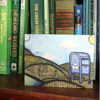 Mail Carrier Drop Box Postal Service Art           Holiday Postcard