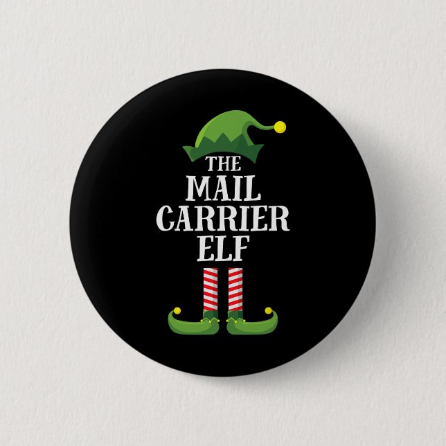 Mail Carrier Elf Matching Family Group Christmas P 6 Cm Round Badge (Front)