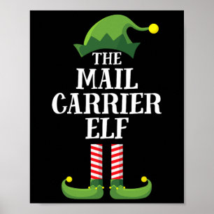 Mail Carrier Elf Matching Family Group Christmas P Poster