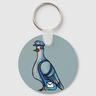 Mail Carrier Pigeon Postal Humor Key Ring