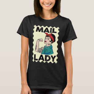 Mail Carrier Postal Worker Postman Mail Lady Stamp T-Shirt