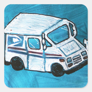 Mail Carrier Vehicle                               Square Sticker