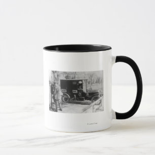 Mail Carrier with "United Mail" Automobile Mug