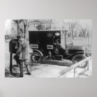 Mail Carrier with "United Mail" Automobile