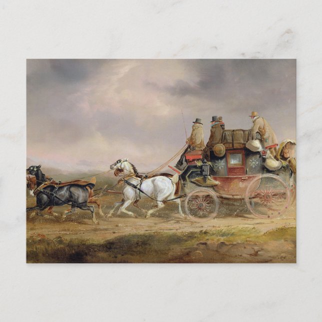 Mail Coaches on the Road: The Louth-London Royal M Postcard (Front)