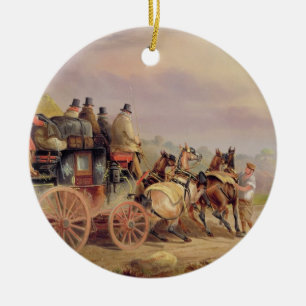 Mail Coaches on the Road: The 'Quicksilver' Devonp Ceramic Ornament