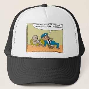 Mail Dog In Therapy Funny Offbeat Cartoon Gifts Trucker Hat