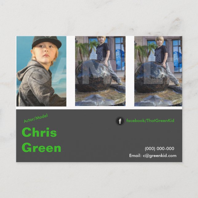 Mail Headshot Postcard Actor-Model Template (Front)