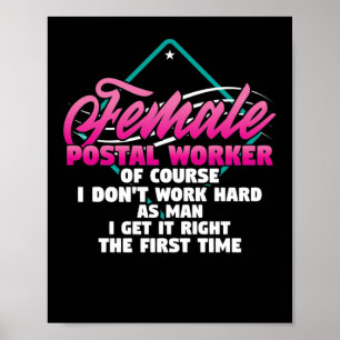 Mail Lady Carrier Female Postal Worker Work As Poster