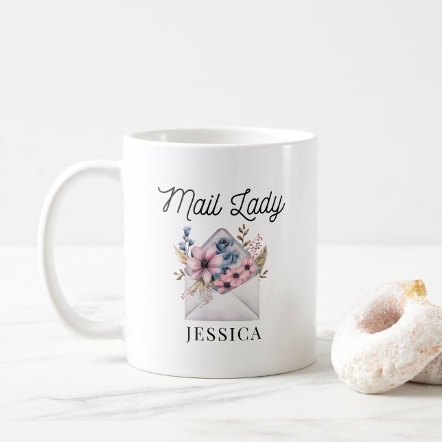 Mail Lady Postal Carrier Post Office Worker Mug (With Donut)