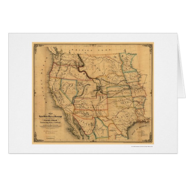 Mail Route Railroad Map 1859 (Front Horizontal)