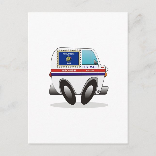 Mail Truck WISCONSIN Postcard (Front)