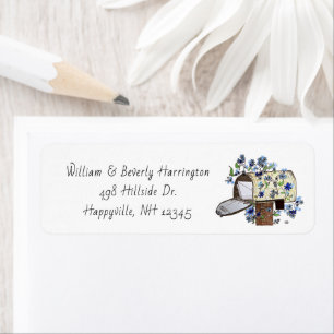 Mailbox Art Skinny White Address Label Return Address Label