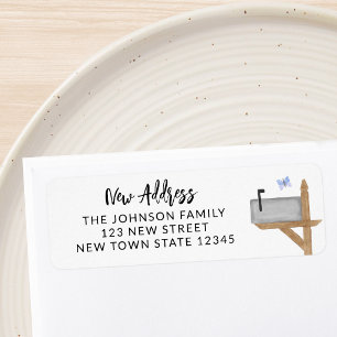 Mailbox Butterfly Return Address Label