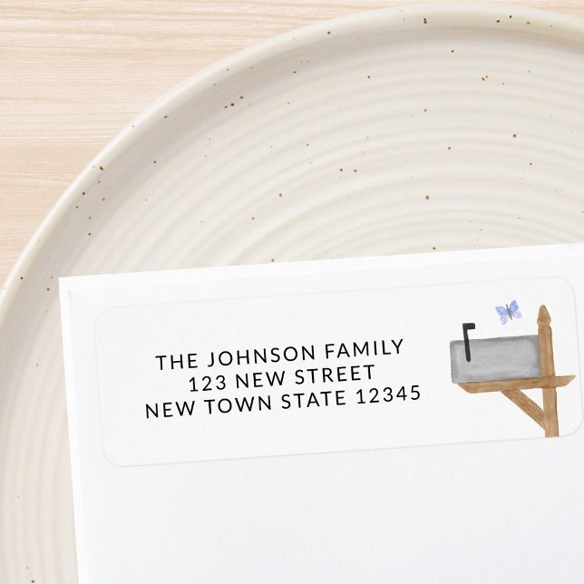 Mailbox Butterfly Return Address Label (Creator Uploaded)