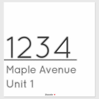 Mailbox Decal White Black House Number Street Unit