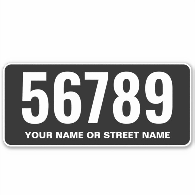 Mailbox house number and street name custom vinyl (Front)
