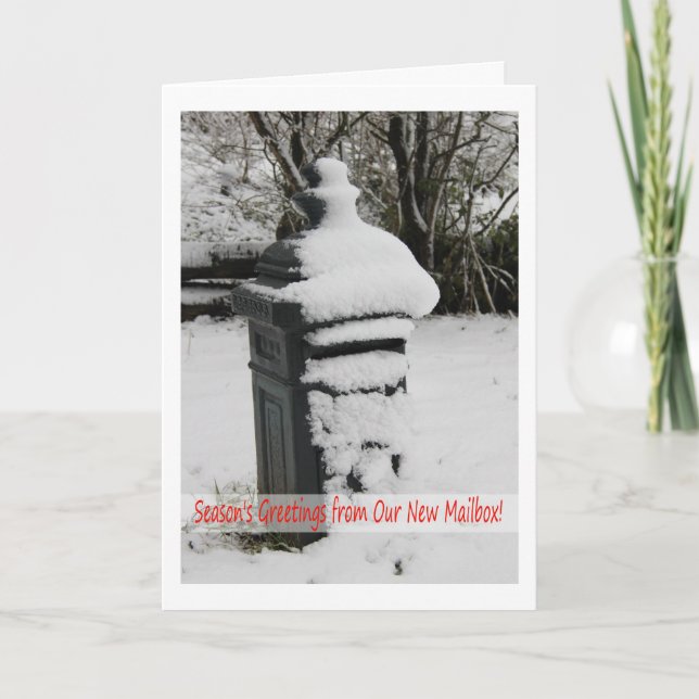 Mailbox in Snow - New Address Announcement (Front)