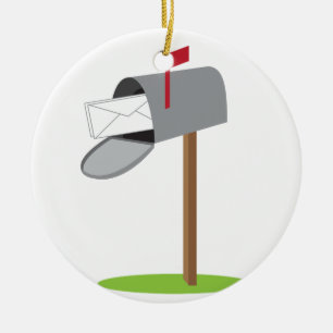 Mailbox & Letter Ceramic Ornament