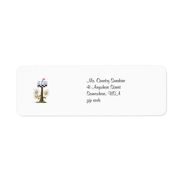 Mailbox mailing label return address label (Front)