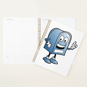 Mailbox Mascot Happy Blue Postal Character  Planner