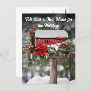 Mailbox New Home Holiday Moving Announcement Postcard