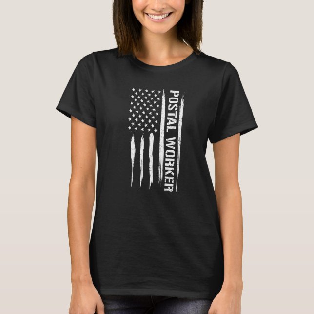Mailbox Postal Worker - American Flag Sayings Prem T-Shirt (Front)