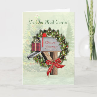 Mailbox Season's Greetings To the Mail Carrier Holiday Card