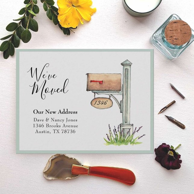 Mailbox watercolor New Home We've moved  Card (Creator Uploaded)