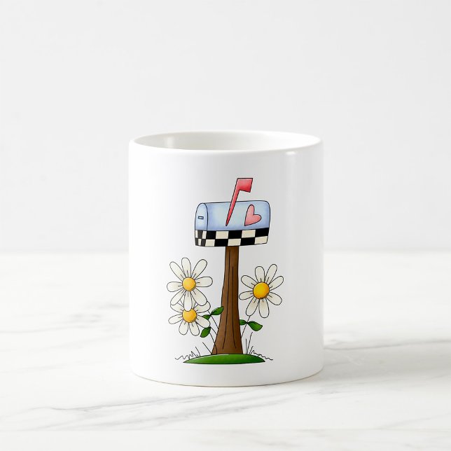 Mailbox with Daisies and Heart Flag Country Garden Coffee Mug (Creator Uploaded)