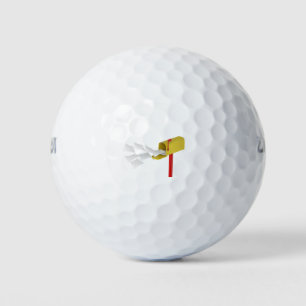 Mailbox with flying letters golf balls