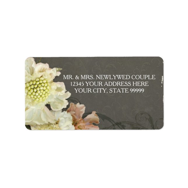 Mailing Address Customised Modern Painterly Floral Label (Front)
