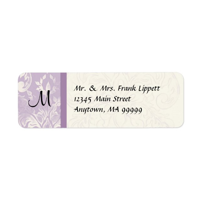 Mailing Labels - Fleur di Lys Damask - Lavender (Front)