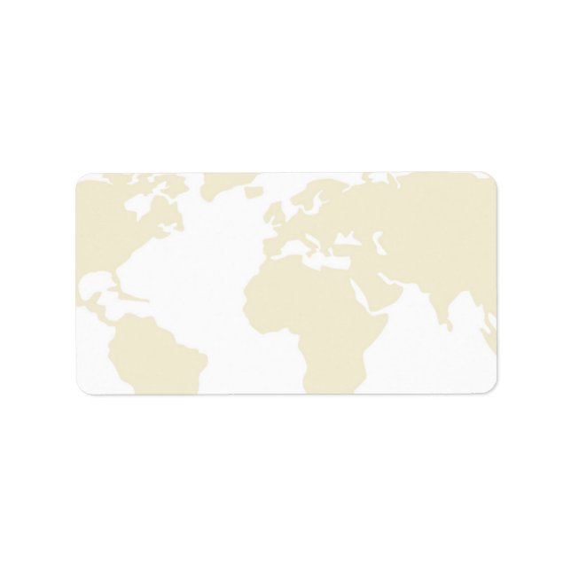 Mailing Labels - Gold World Map (Front)