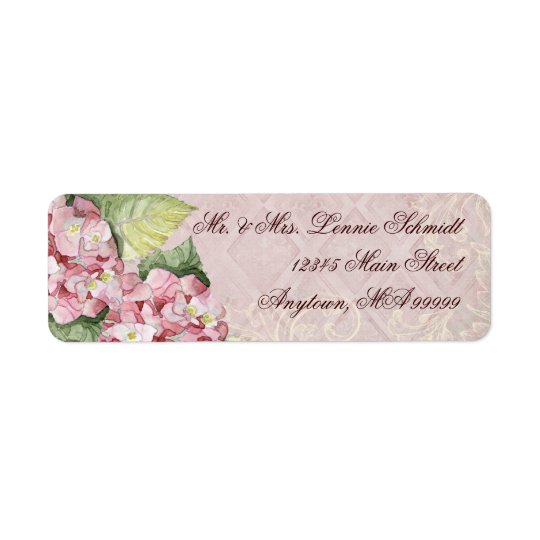 Mailing Labels - Pink Hydrangea Swirl matching