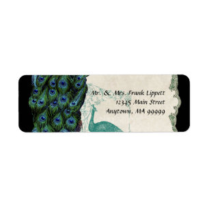 Mailing Labels - Vintage Peacock & Feathers 5