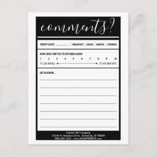 mailing list comment card