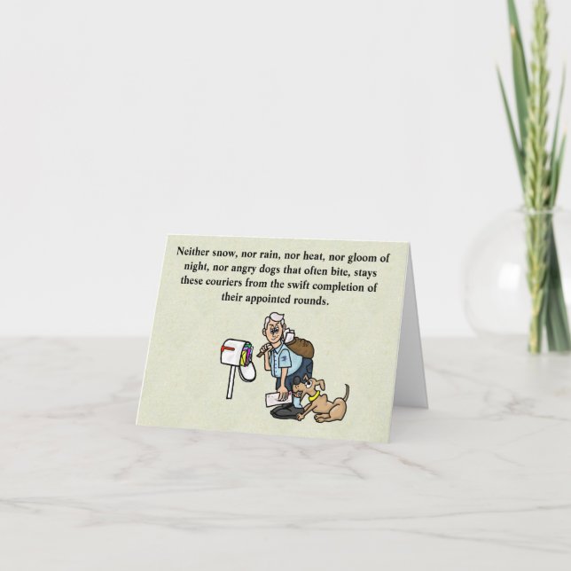 Mailman Bit By Dog Postal Workers Day Card     (Front)