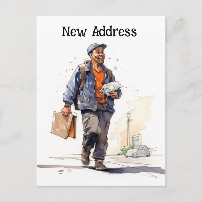 Mailman Moving Announcement  Postcard (Front)